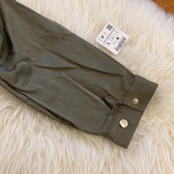 Zara Zip-Front Full-Sleeve Satin Bomber Jacket - Picture 4 of 12